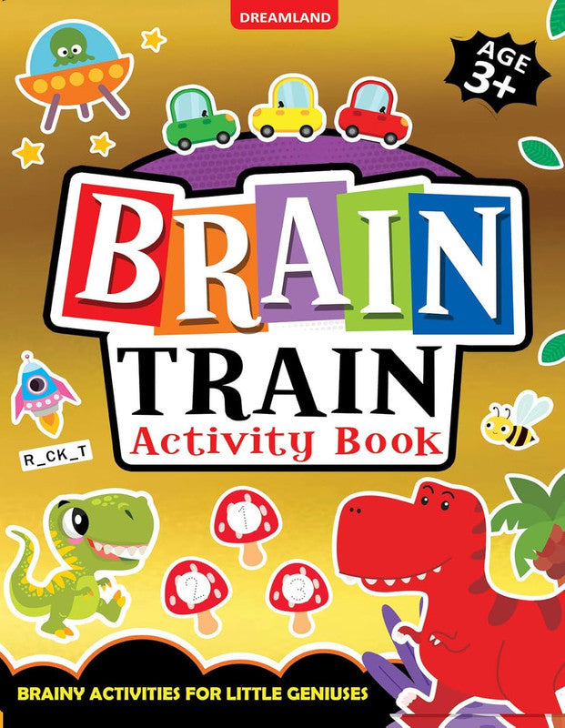 DREAMLAND - Brain Train Activity Book for Kids Age 3+ - With Colouring Pages, Mazes, Puzzles and Word searches Activities