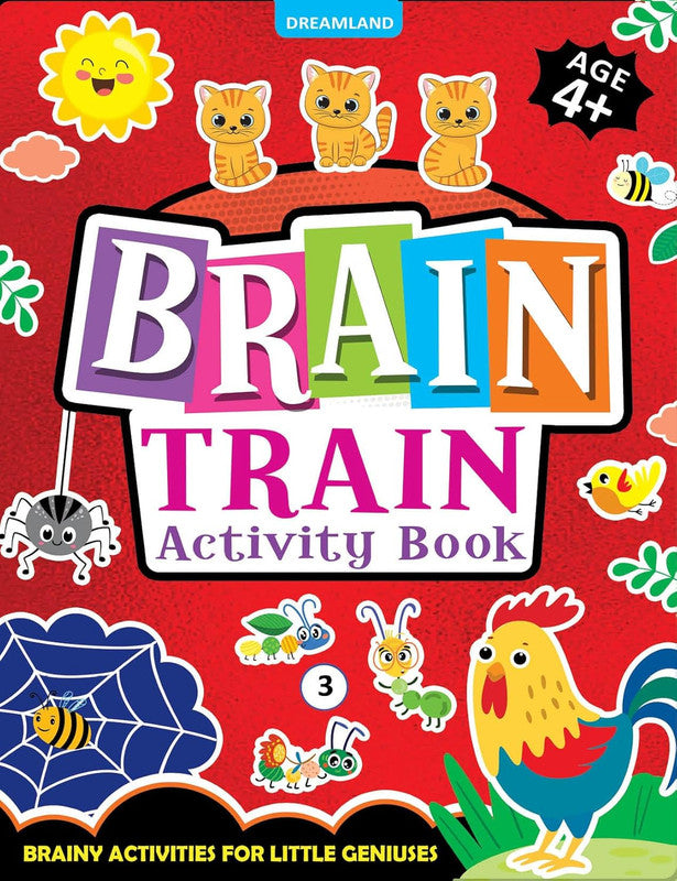DREAMLAND - Brain Train Activity Book for Kids Age 4+ - With Colouring Pages, Mazes, Puzzles and Word searches Activities