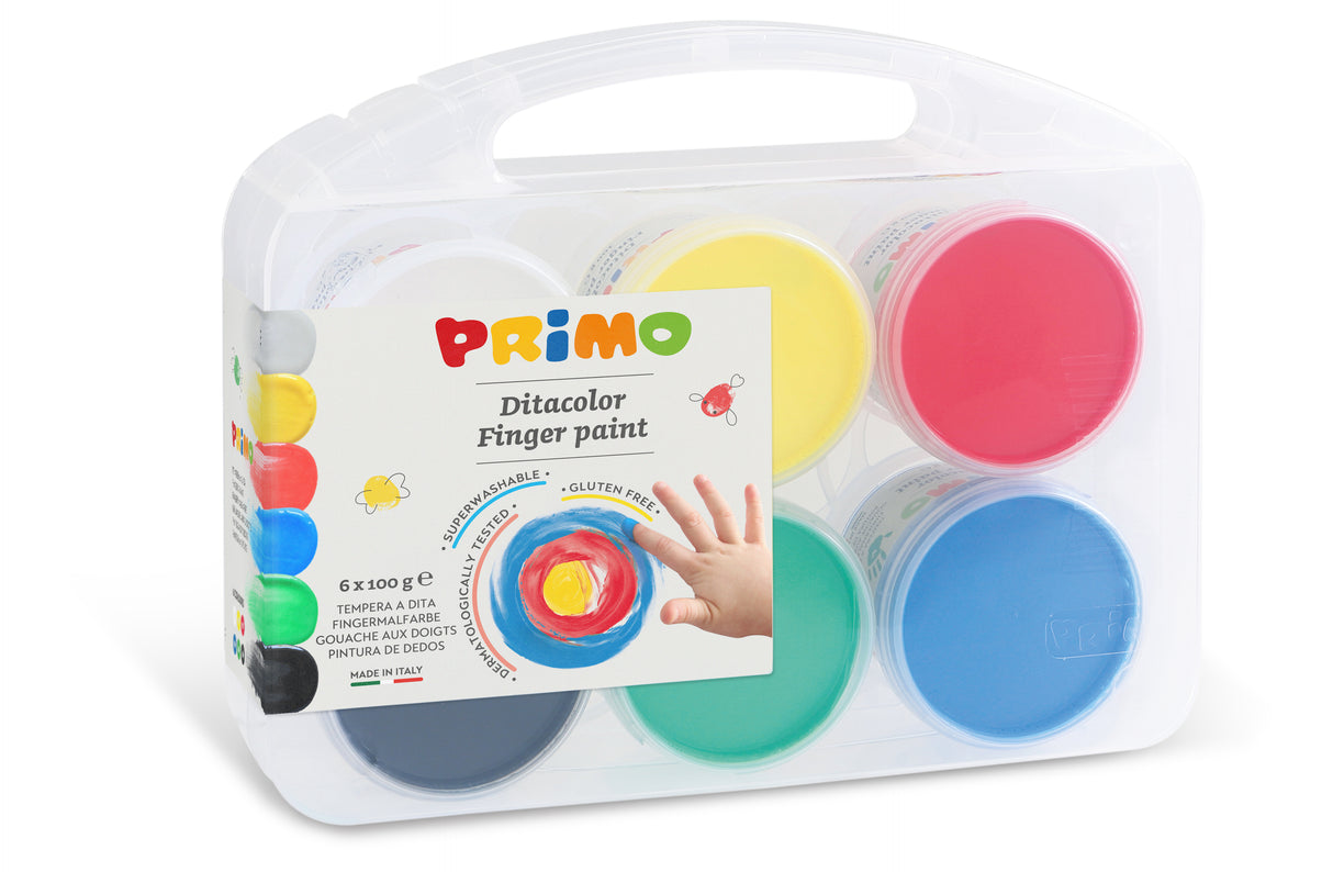 Primo Finger Paint Pots 100g Multipurpose Box – 6 Colors