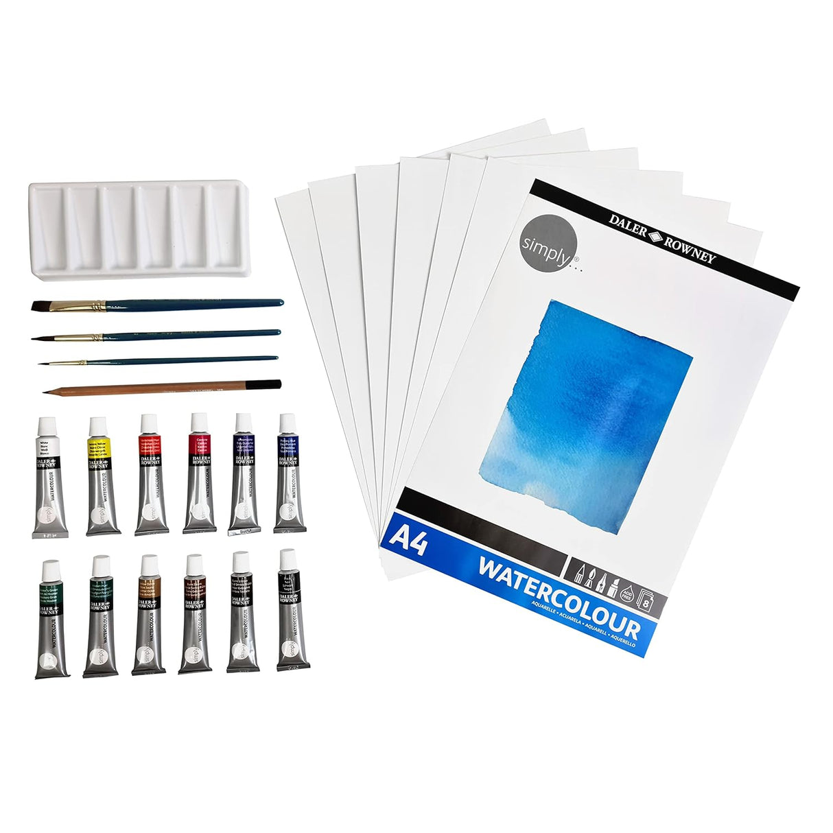 Daler Rowney Simply Watercolour Set – 25 Pcs