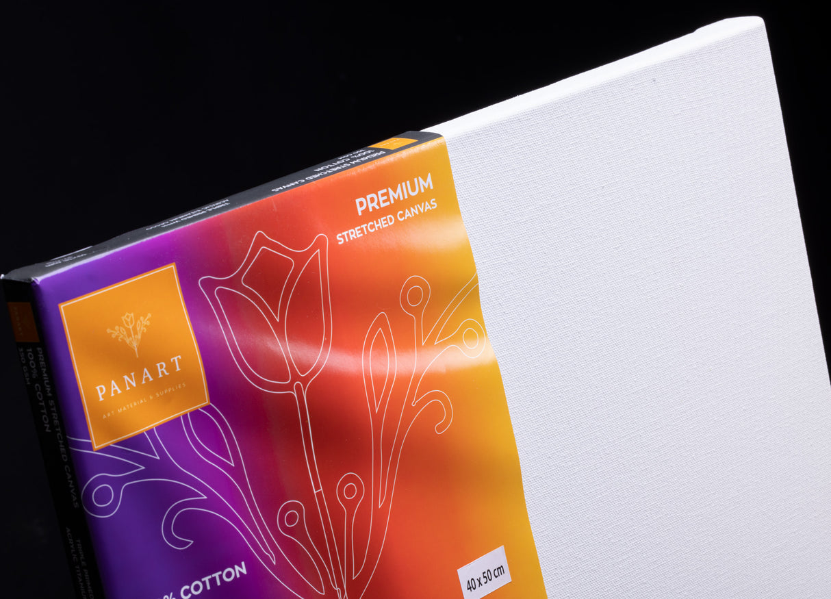 Panart Premium Stretched Cotton Canvas – 50x75cm, 350gsm, 38x25mm Frame