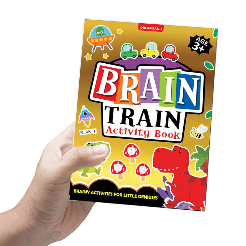 DREAMLAND - Brain Train Activity Book for Kids Age 3+ - With Colouring Pages, Mazes, Puzzles and Word searches Activities