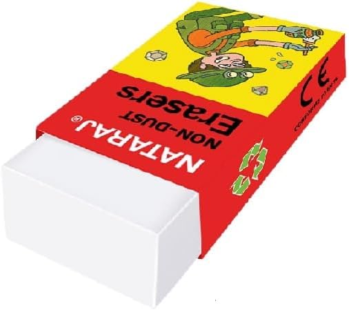 Nataraj White Rubber Erasers Pack of 30 – Medium Size