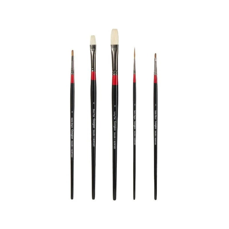 Daler Rowney Georgian Oil Long Handle Brush Wallet – Set of 5 (501)