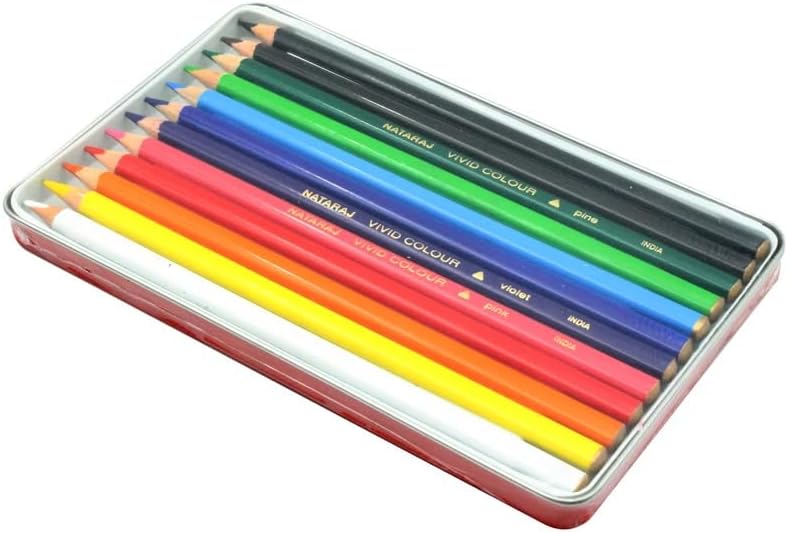 Nataraj Vivid Premium Triangular Colour Pencils – 12 Bright Shades