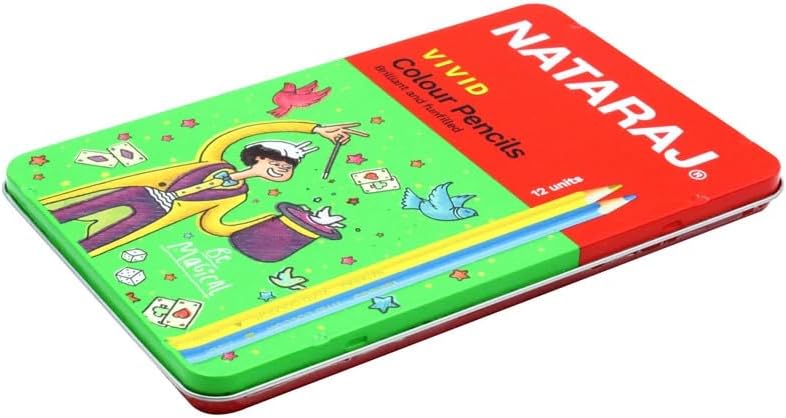 Nataraj Vivid Premium Triangular Colour Pencils – 12 Bright Shades