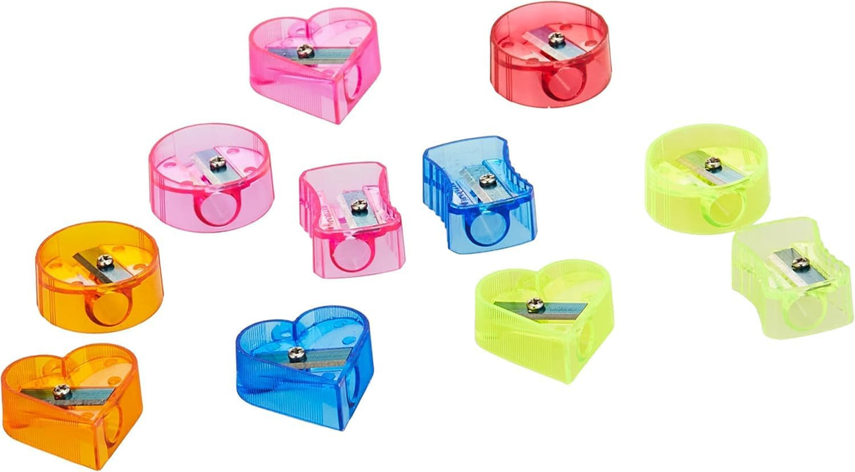 Nataraj Neon Round & Heart Shape Sharpener Set – 11 Pieces