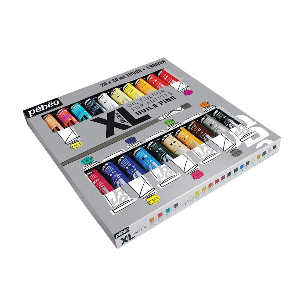 Pebeo Studio XL Fine Oil Paint Set – 20ml Tubes with Free Brush