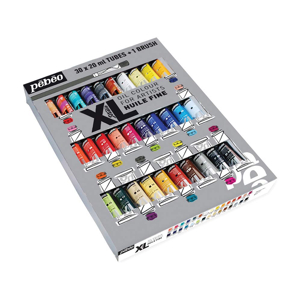 Pebeo Studio XL Fine Oil Paint Set – 20ml Tubes with Free Brush