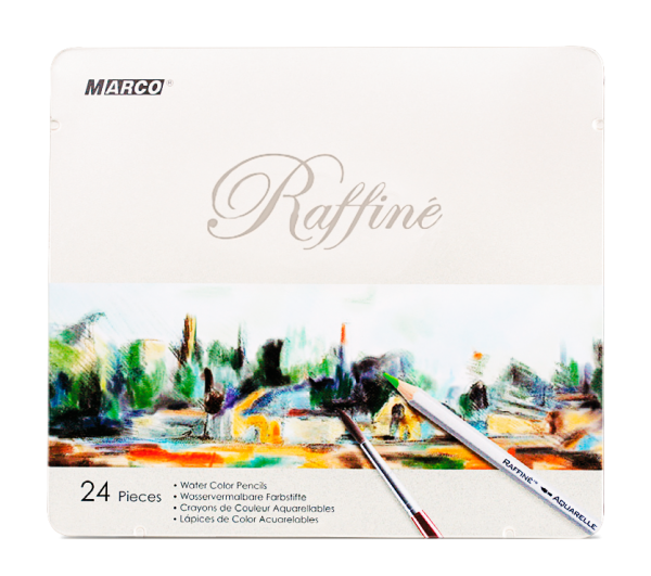 Macro Raffiné Hex Watercolor Pencils – 24 Colors Set