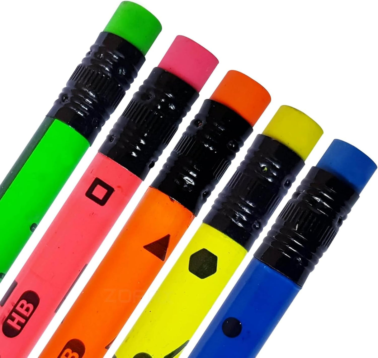 Nataraj Assorted Fluoro Print HB Pencil Set – Combo Jar Pack