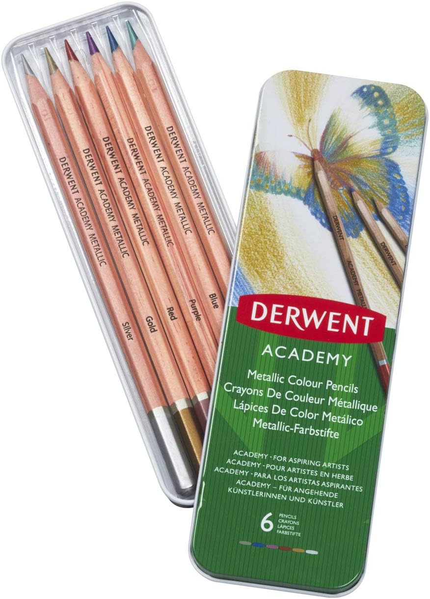 Derwent Academy Metallic Tin Of 6