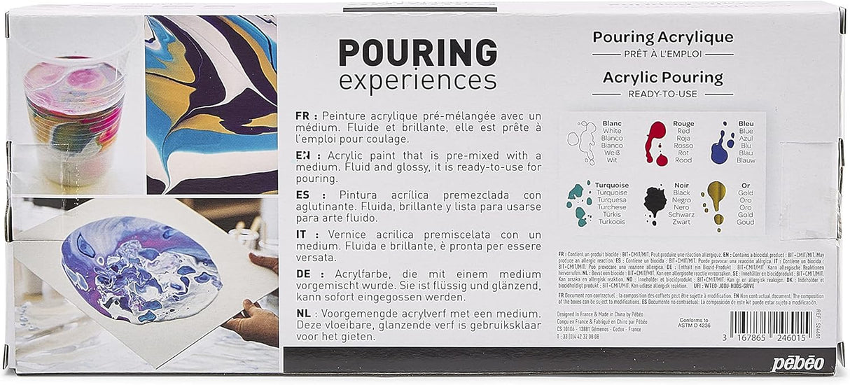 Pebeo Acrylic Pouring Paint Set - 6x118ml