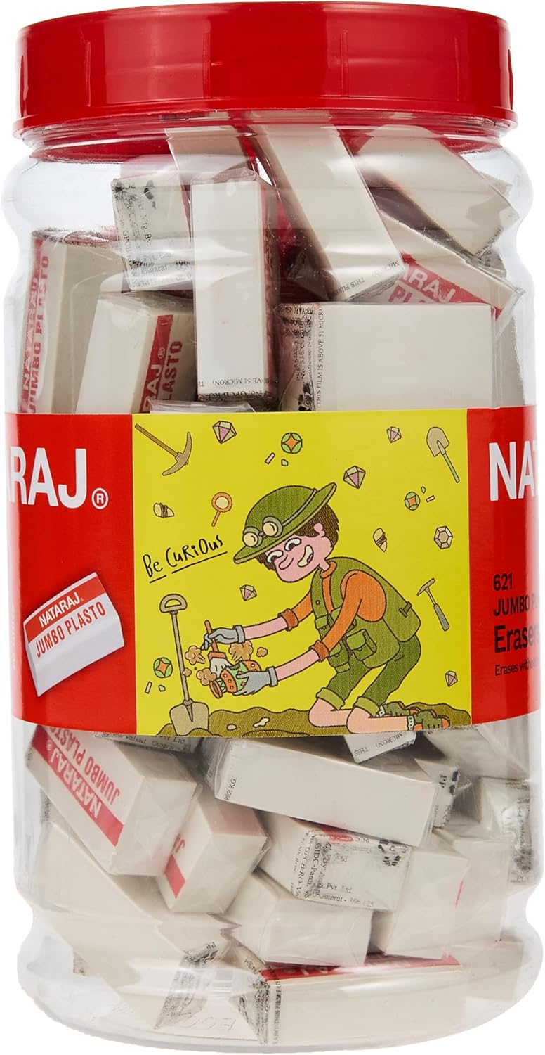 Nataraj Jumbo Plasto Erasers – 70-Piece Value Pack