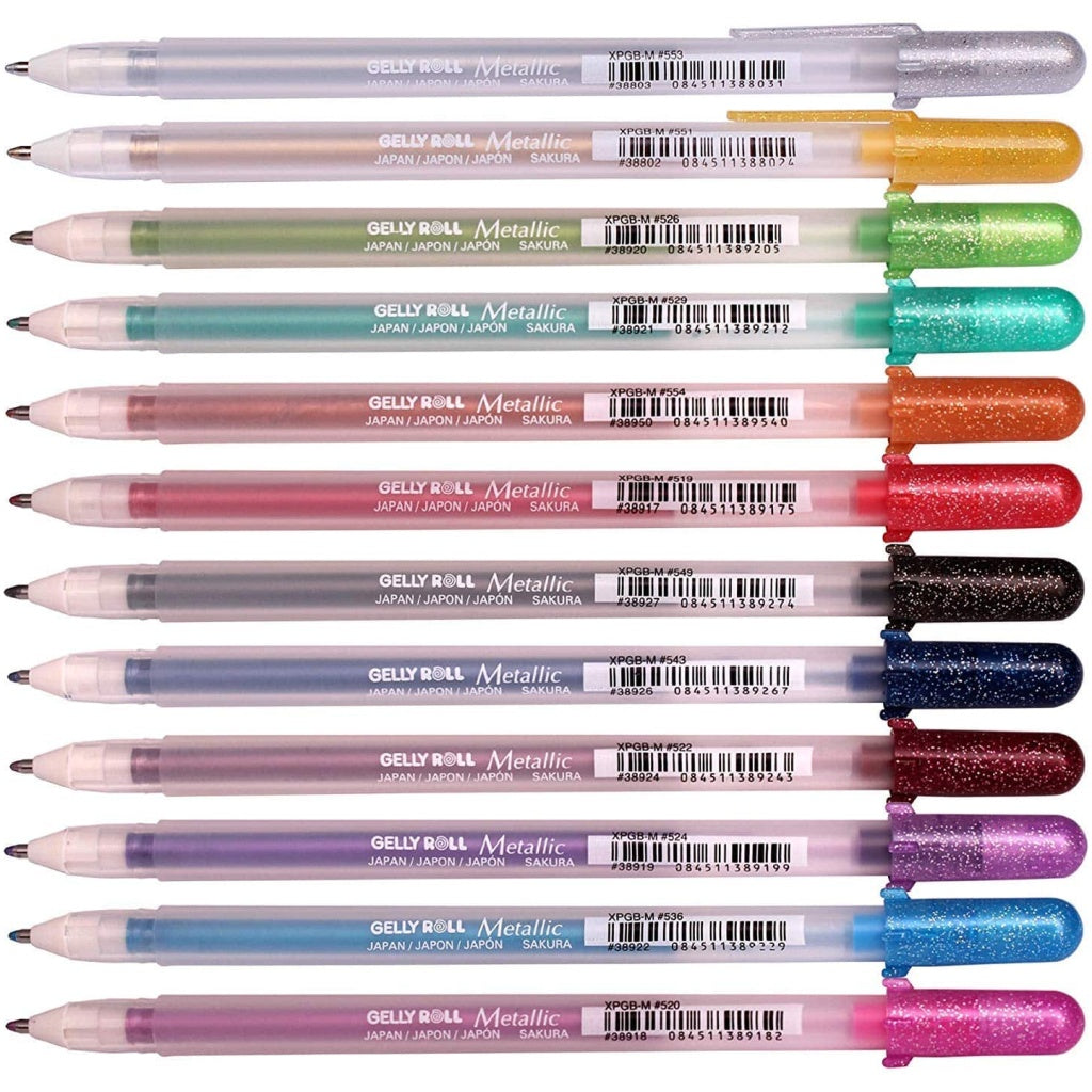 Sakura Gelly Roll Metallic Gel Pen Set – 12 Vibrant Colors