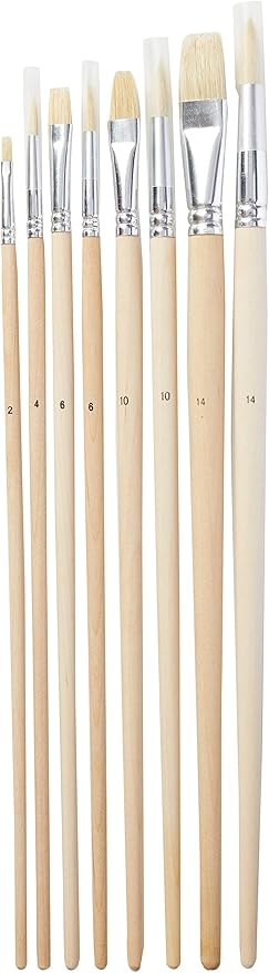 Pebeo White Bristle Brush set of 8