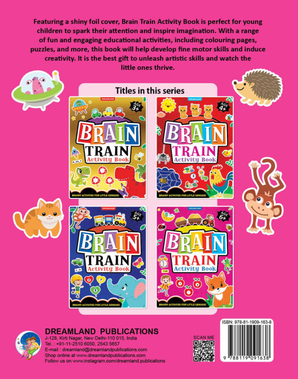 DREAMLAND - Brain Train Activity Book for Kids Age 6+ - With Colouring Pages, Mazes, Puzzles and Word searches Activities