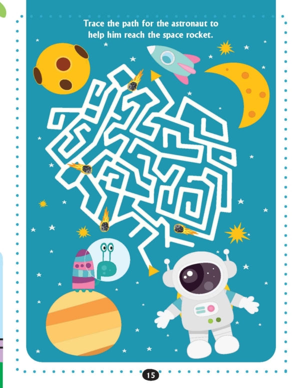 DREAMLAND - Brain Train Activity Book for Kids Age 5+ - With Colouring Pages, Mazes, Puzzles and Word searches Activities