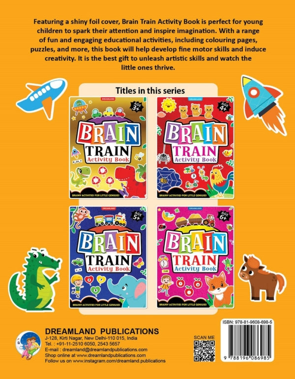DREAMLAND - Brain Train Activity Book for Kids Age 3+ - With Colouring Pages, Mazes, Puzzles and Word searches Activities