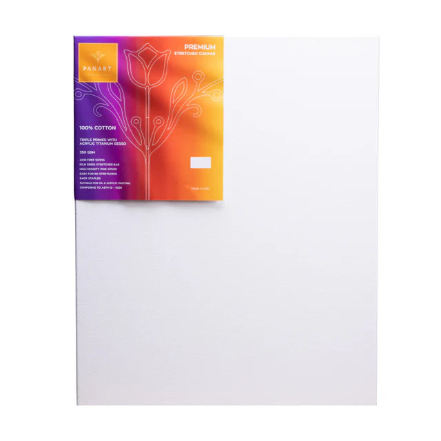 Panart Premium Stretched Cotton Canvas – 21x29.7cm (A4), 350gsm, 38x25mm Frame