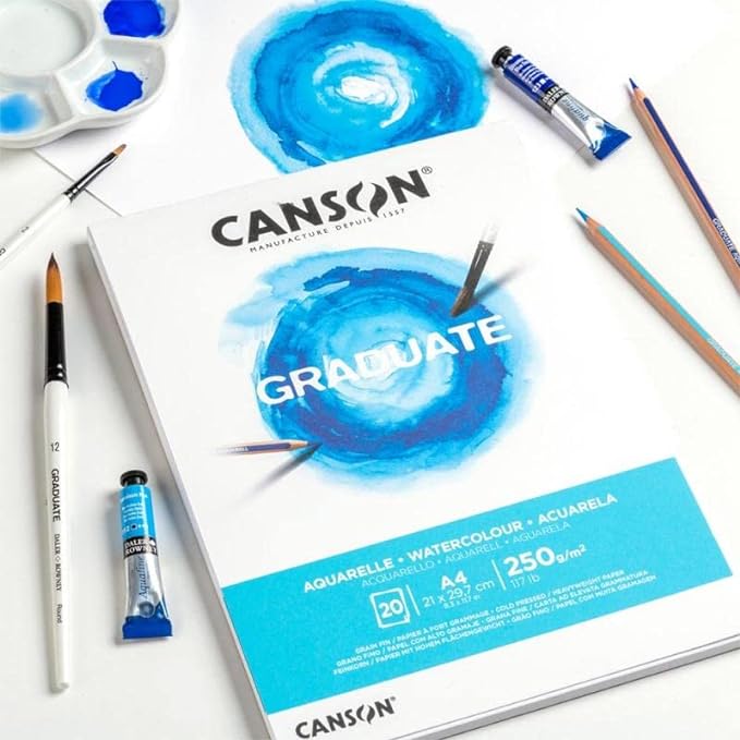 Canson Graduate Watercolour Pad – A3, 250gsm, 20 Sheets