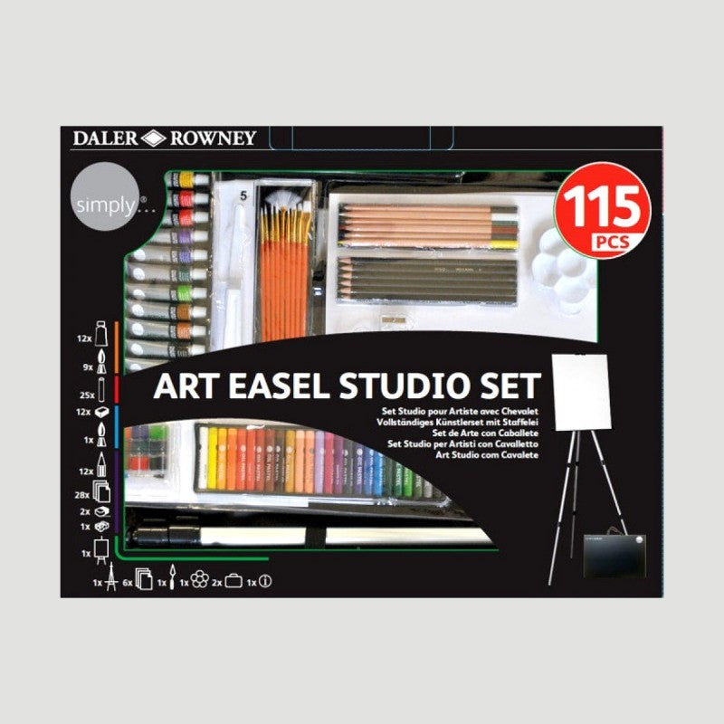 Daler-Rowney Art Easel Studio Set 115pcs: Complete Artist's Toolkit for Creative Expression