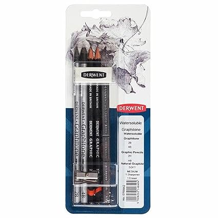 Derwent Mixed Media WaterSoluble Graphitone Blister Pack of 6