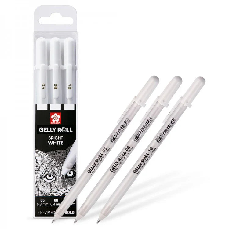 Sakura Gelly Roll White Gel Pen Set – Pack of 3