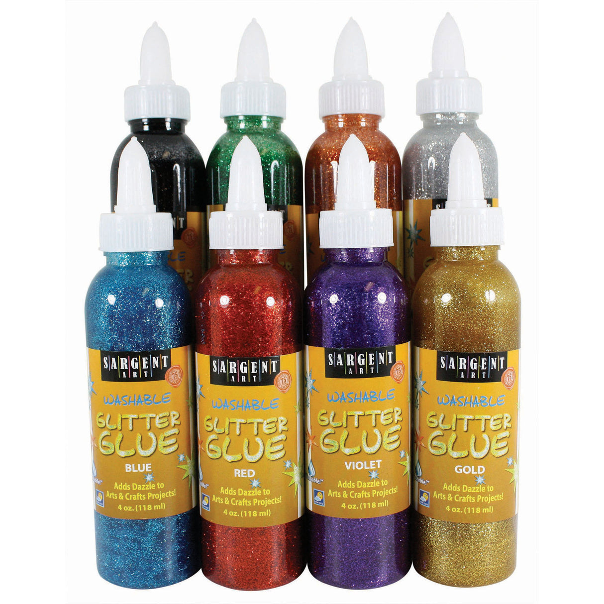 Sargent Art Glitter Glue Assortment Washable 8 Count – 4oz