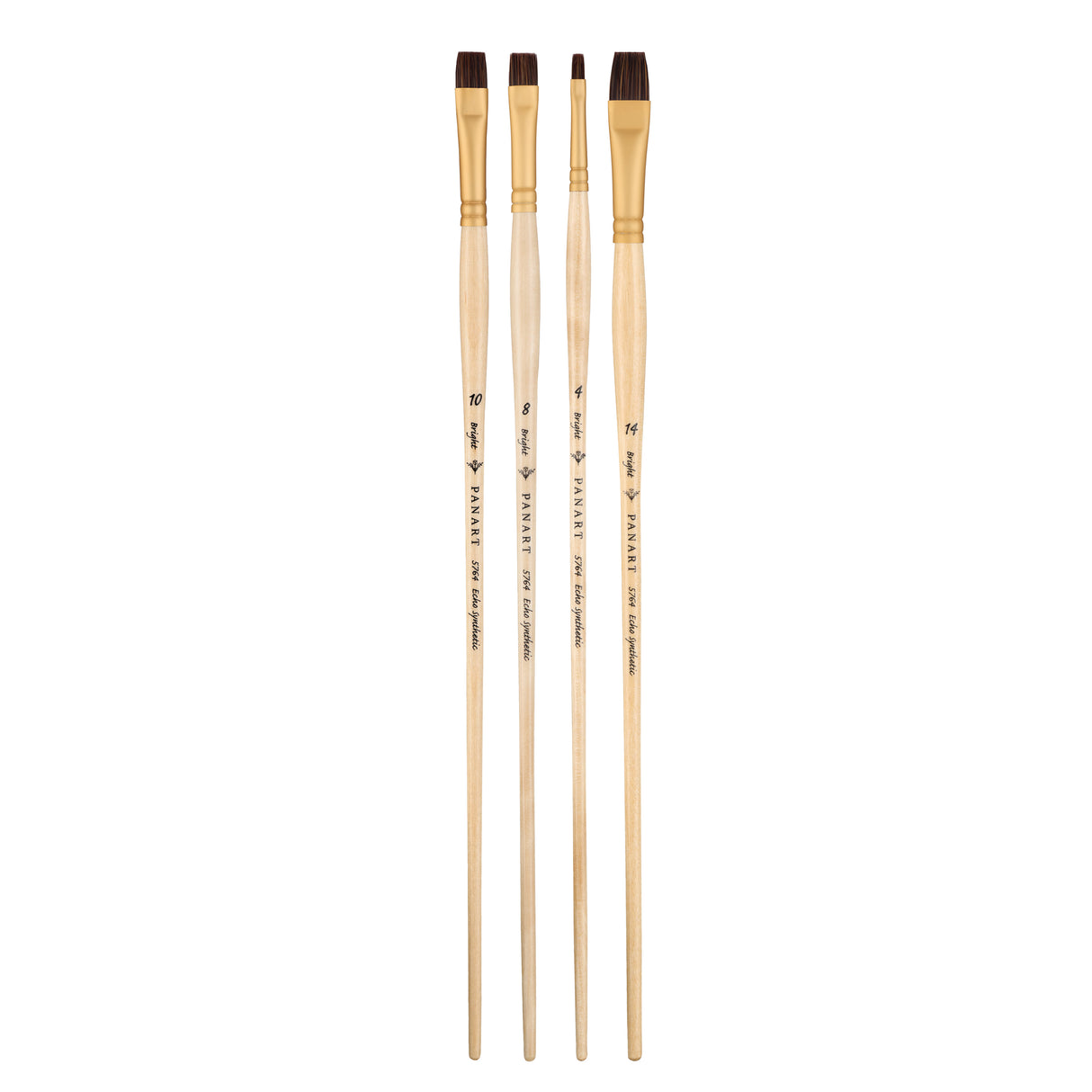 Panart Echo Synthetic Long Handle Brush Set - 4 Pcs, ES-02 (BR-4,8,10,14)