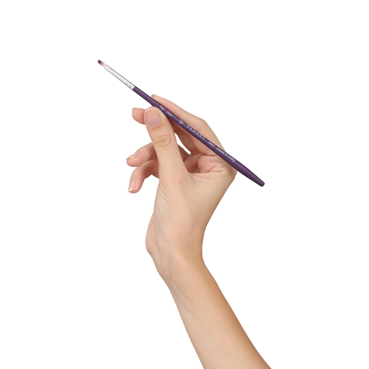 Panart Two Tone Synthetic Flat Short Handle Brush Pack - 5 Pcs (6621-2)