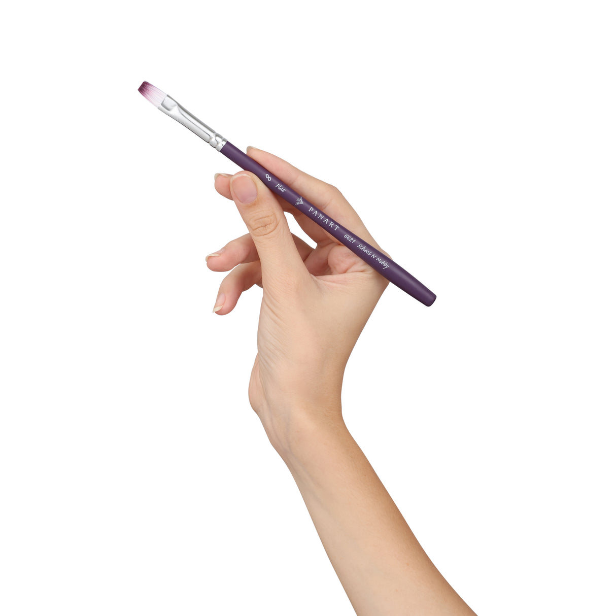 Panart Two Tone Synthetic Flat Short Handle Brush Pack - 3 Pcs (6621-8)