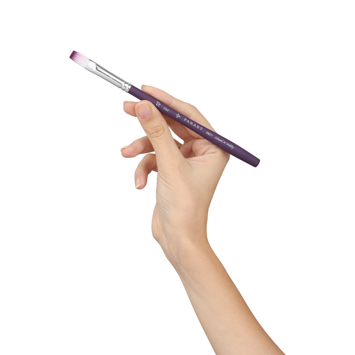 Panart Two Tone Synthetic Flat Short Handle Brush Pack - 3 Pcs (6621-10)