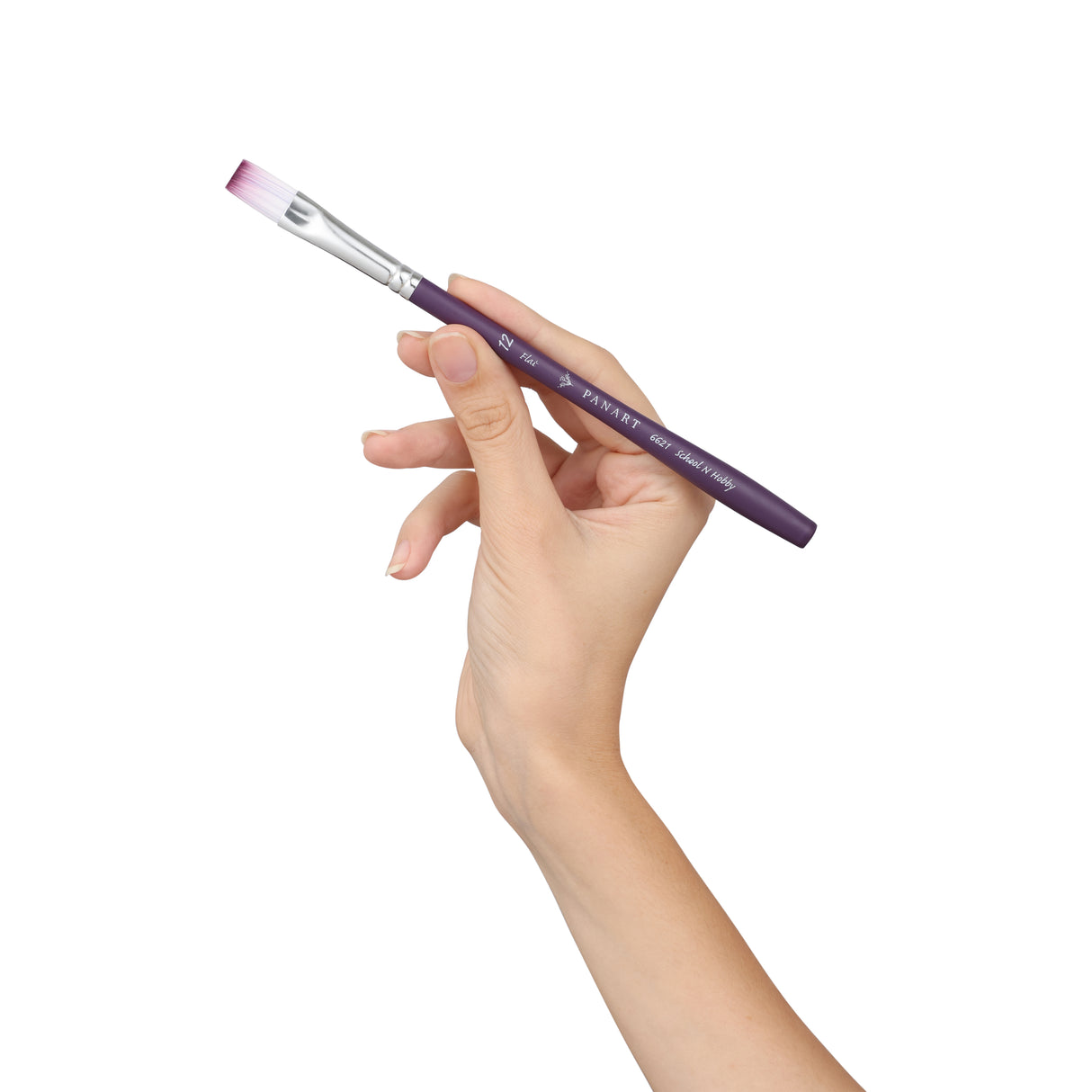 Panart Two Tone Synthetic Flat Short Handle Brush Pack - 3 Pcs (6621-12)