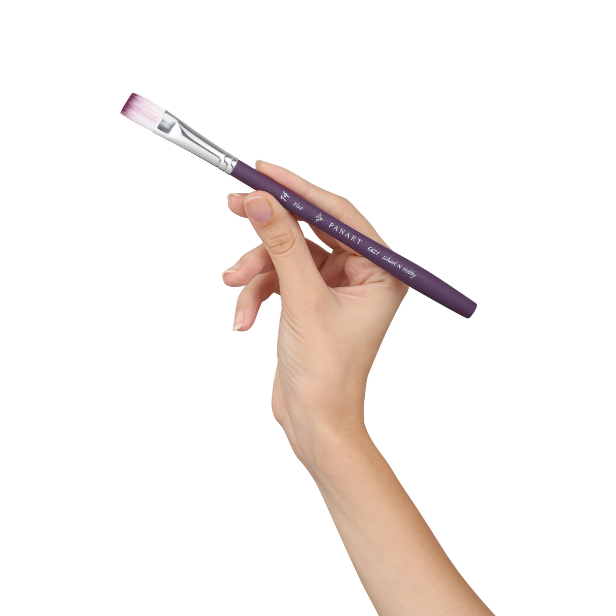 Panart Two Tone Synthetic Flat Short Handle Brush Pack - 3 Pcs (6621-14)