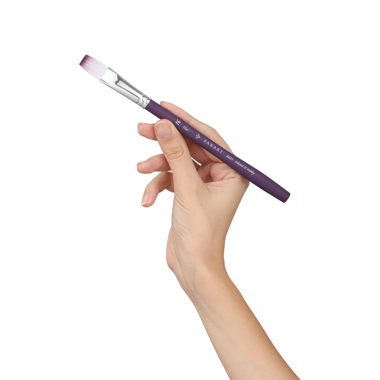 Panart Two Tone Synthetic Flat Short Handle Brush Pack - 3 Pcs (6621-16)