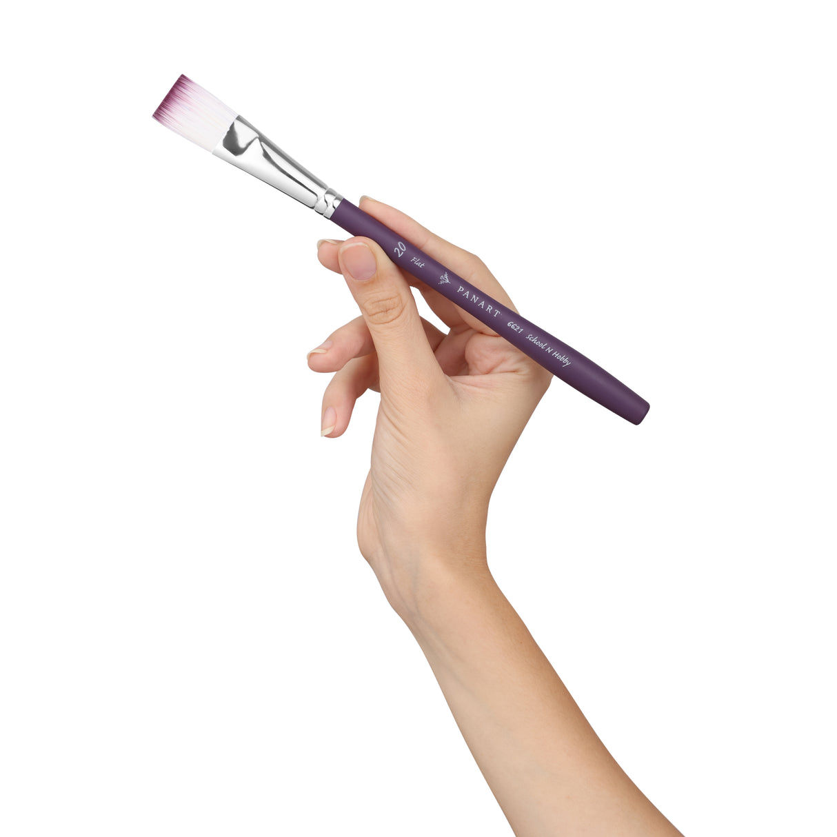 Panart Two Tone Synthetic Flat Short Handle Brush Pack - 3 Pcs (6621-20)