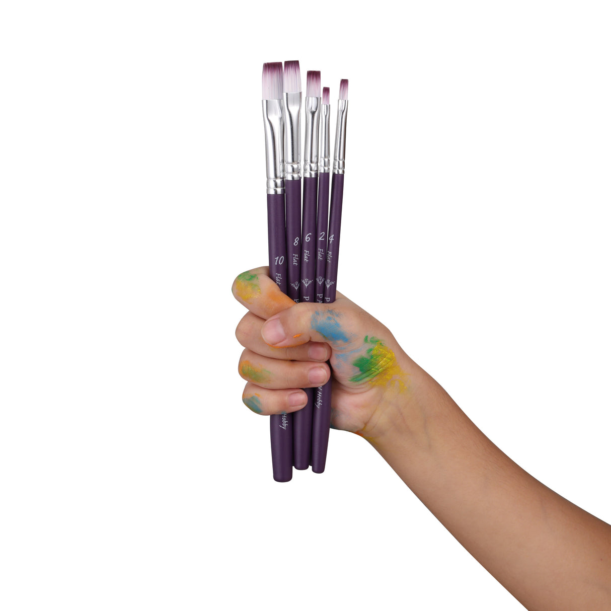 Panart Two Tone Synthetic Short Handle Brush Set - 5 Pcs, TT-09 (F-2,4,6,8,10)