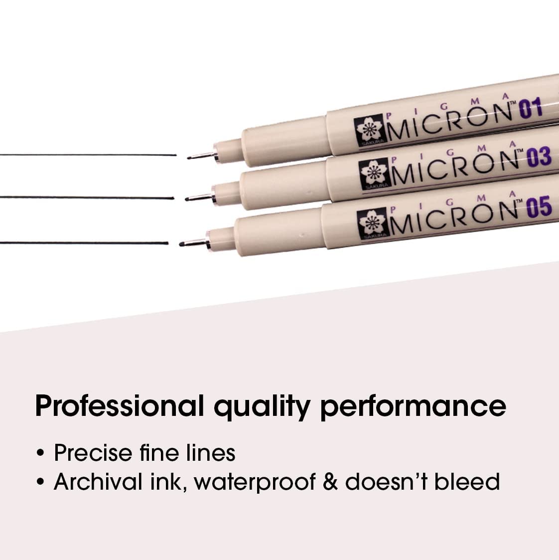 Sakura Pigma Micron Black Pen Set of 3
