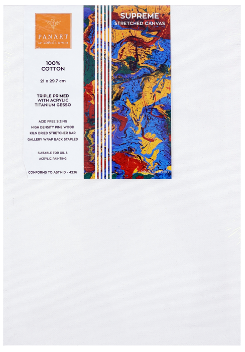 Panart Premium Stretched Cotton Canvas 21x29.7cm (A4)