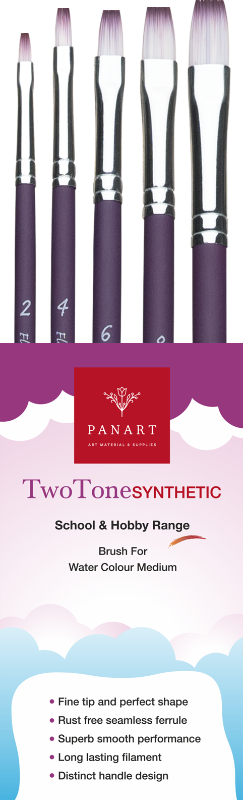 Panart Two-Tone Synthetic Short Handle Brush Set – 5 pcs TT-09 (Flat 2, 4, 6, 8, 10)
