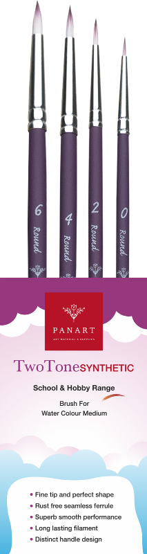 Panart Two-Tone Synthetic Short Handle Brush Set – 4 pcs TT-10 (Round 0, 2, 4, 6)