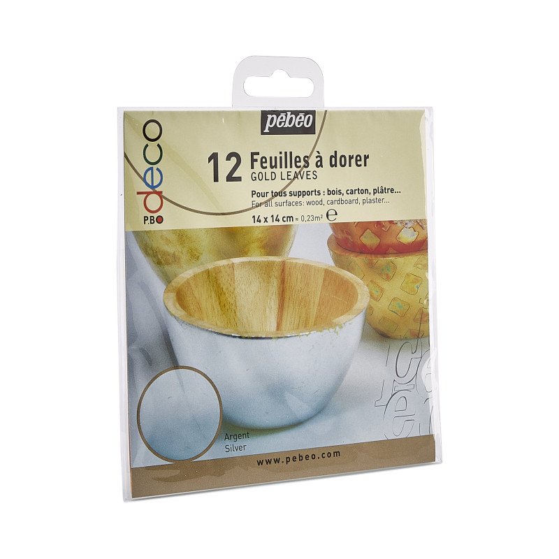 Pebeo Booklet of 12 Gilding Sheets – Silver