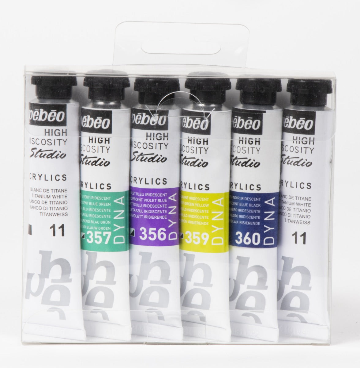 Pebeo Studio Acrylic Paint Set – Dyna Pack, 6 Tubes x 20ml