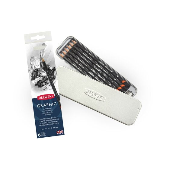 Derwent Graphic Pencils Tin of 6