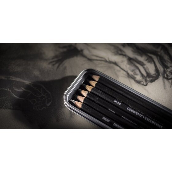Derwent Charcoal Pencils Tin of 6