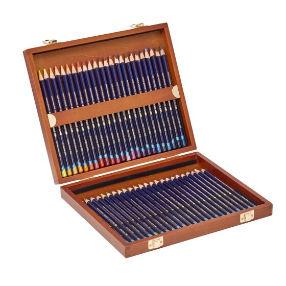 Derwent Inktense Watercolour Pencils Pack of 48 Wooden Box