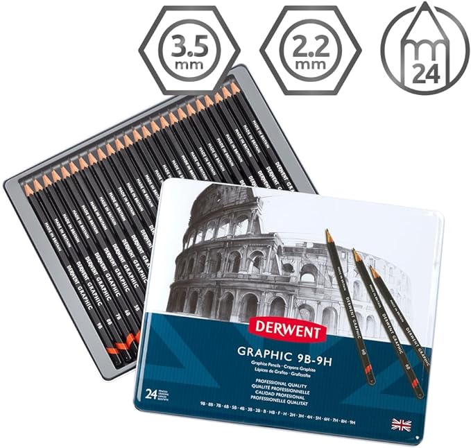 Derwent Graphic Pencils Set of 24 (9B-9H)