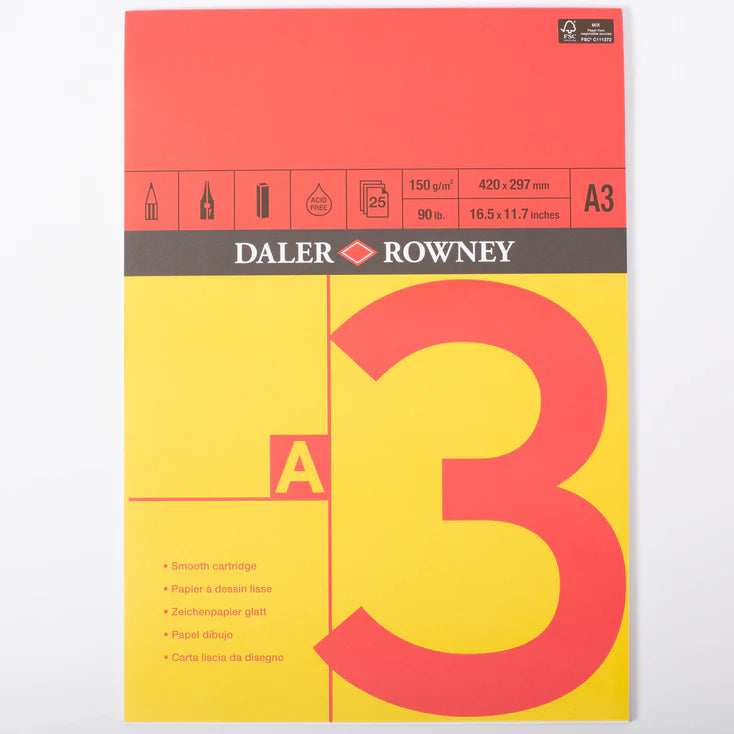 Daler Rowney Red & Yellow Drawing Pad - A3