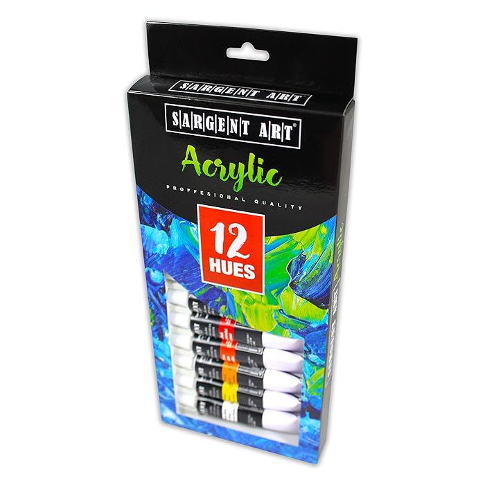 Sargent Art Acrylic Paint Tube Set (23-0501) – 12x12ml, Multicolor